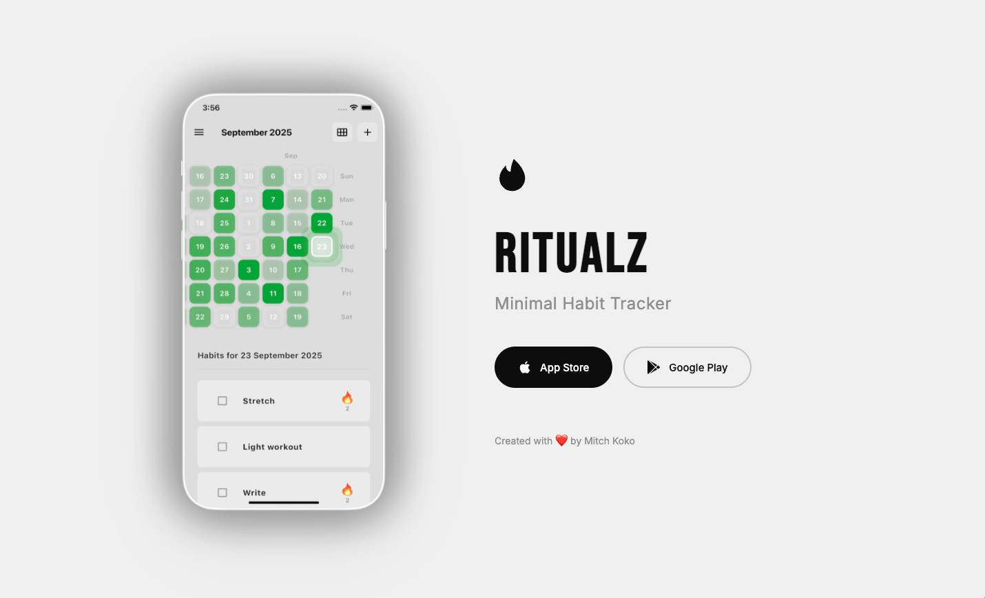 Ritualz Landing Page