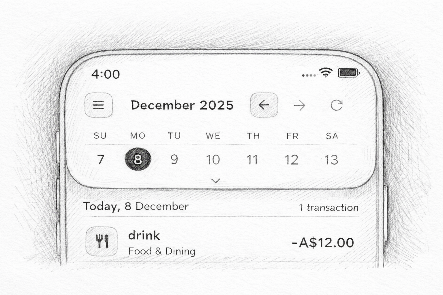 Expensif design & sketch